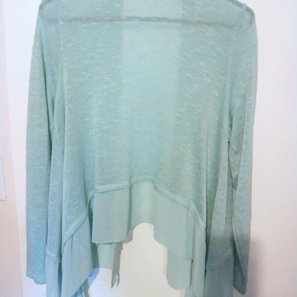 Torrid Light Knit Cardigan Sweater 00 (10-12) Open Front Hi-Lo Boho Coquette Y2K - Picture 7 of 8